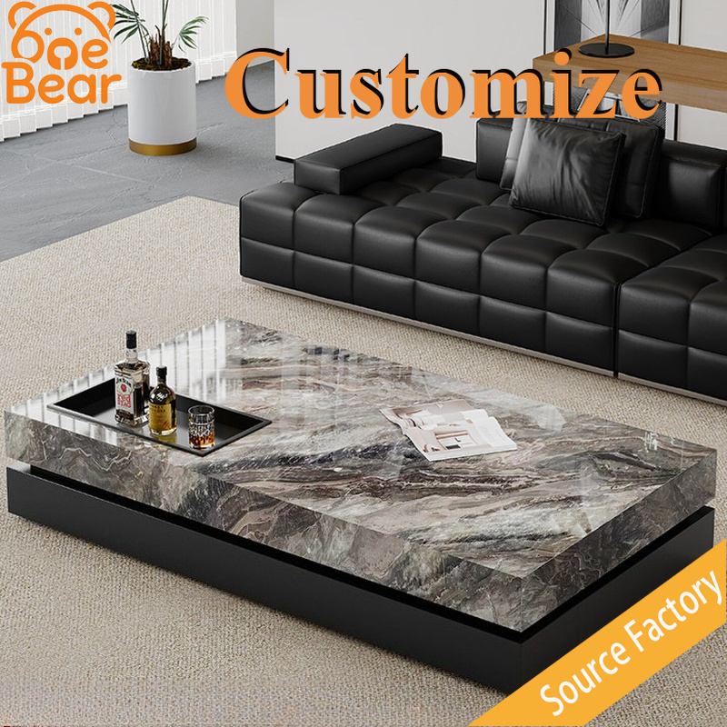 Office Furniture Custom - Op maat gemaakte zwarte marmeren theetafel