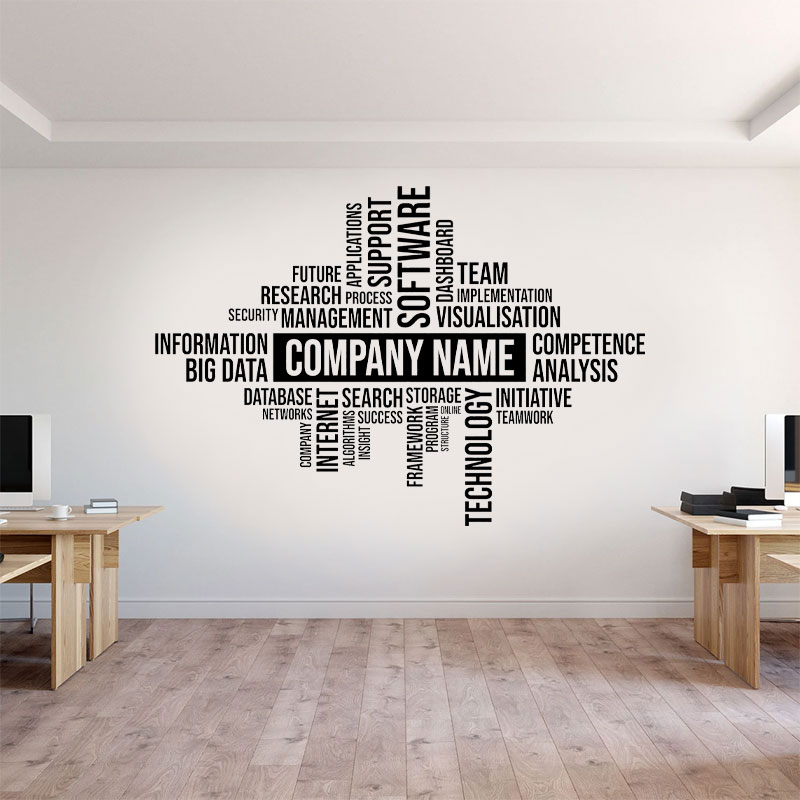 Aangepaste bedrijfsnaam muur s - Office Furniture Custom recensie en prijs