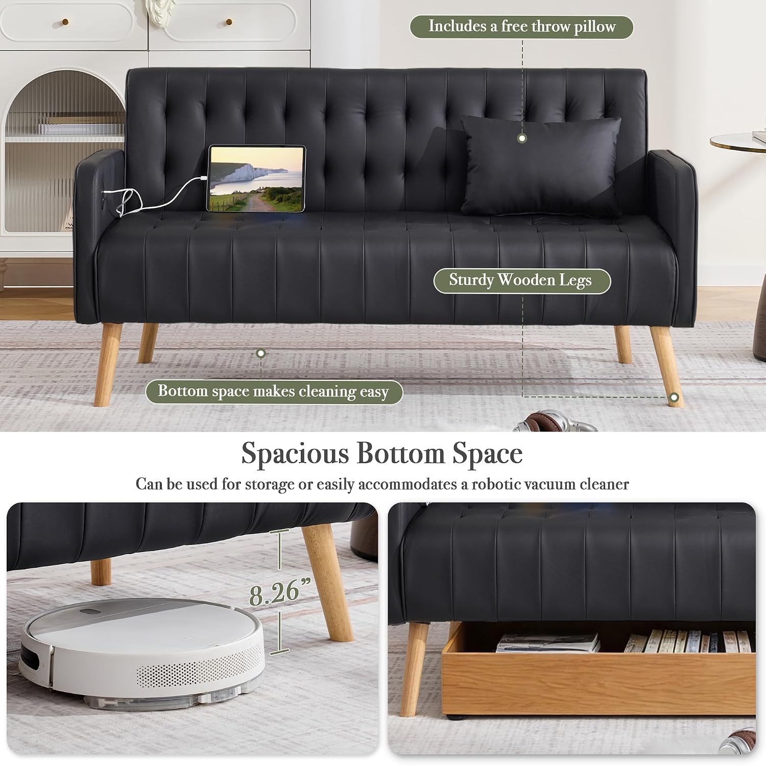 57” W loveseat-bank, kleine ku - Office Furniture Custom recensie en prijs