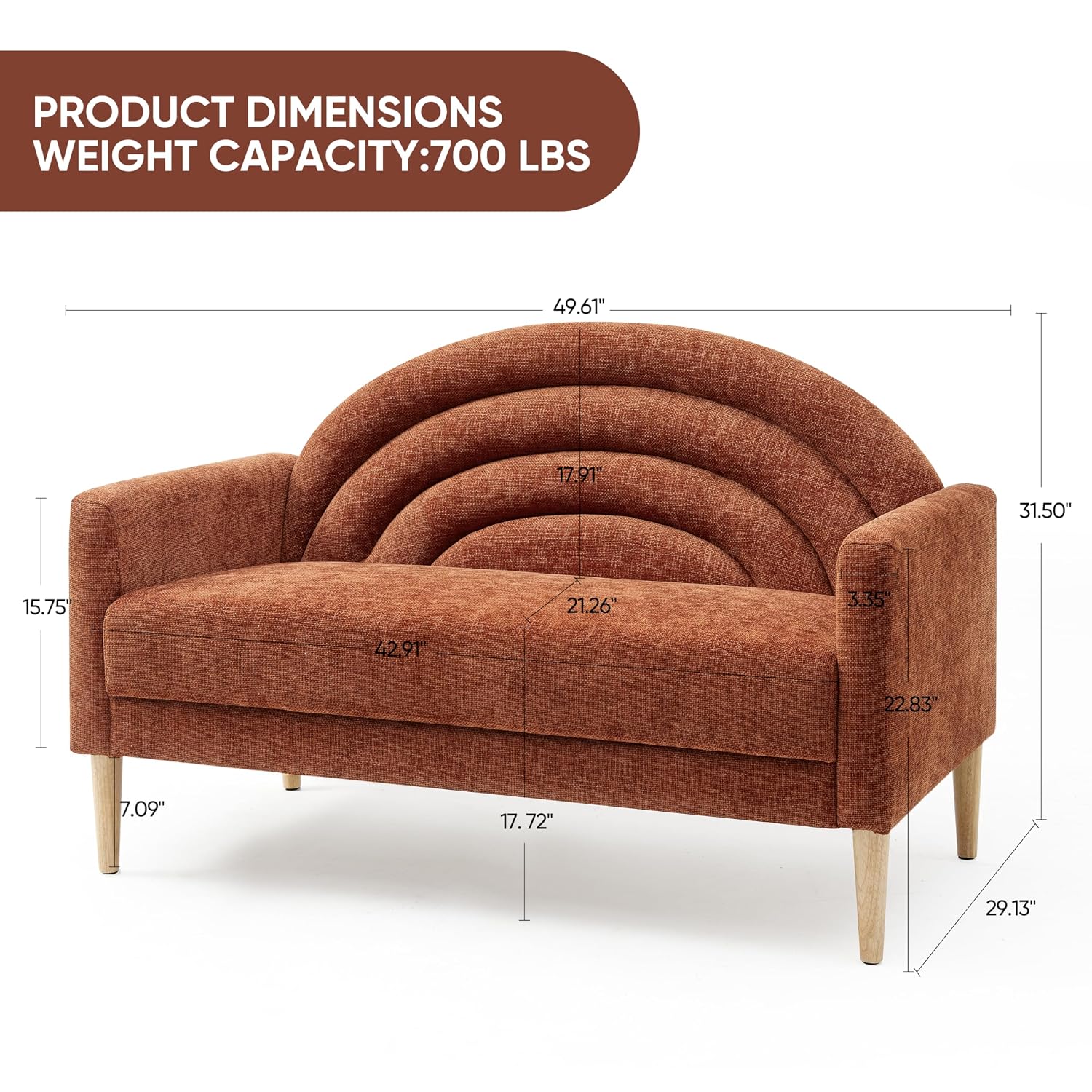 49 inch kleine loveseat-bank v - Office Furniture Custom recensie en prijs